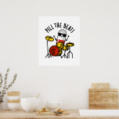 Pill the Beat Funny Medicine Music Puff Poster (Küche)