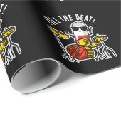Pill the Beat Funny Medicine Music Pun Dark BG Geschenkpapier (Rolleneckpunkt)