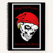 Pillage und Plunder Schwarzer Hintergrund Notizblock (Vorderseite)