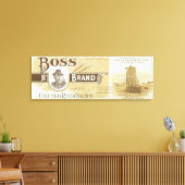 Pillar Rock, Washington - Boss-Lachs-Label Leinwanddruck (Insitu (Wohnzimmer))