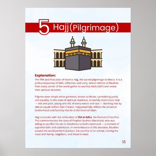 Pillars of Islam - Hajj (Pilgrimage) Red Poster (Vorne)