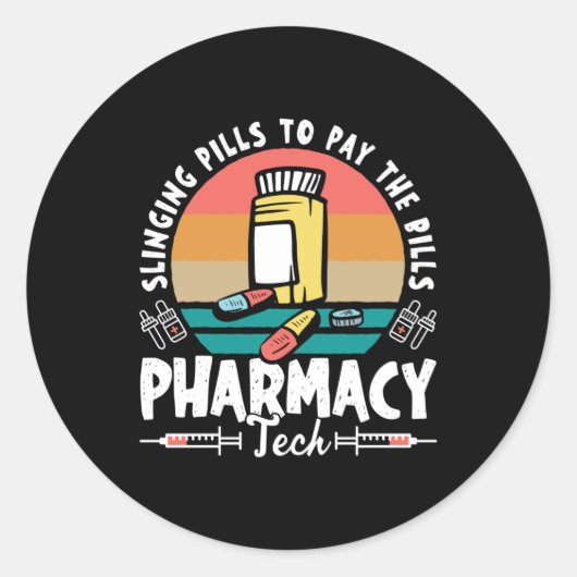 Pillen Apotheker Geschenk des Apothekers Runder Aufkleber (Vorderseite)