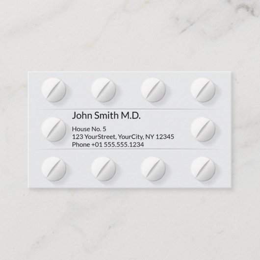 Pillen Berufliche Arzneimittel Terminkarte (Vorderseite)