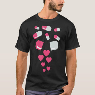 Pillen Herzrhythmusstörungen Valentinstag Herzmedi T-Shirt