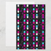 Pillen mit rosa Glitzer Briefpapier (Vorne/Hinten)