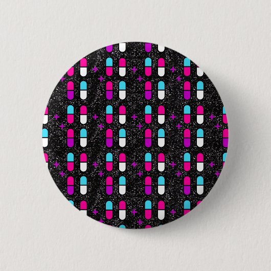 Pillen mit rosa Glitzer Button (Vorderseite)
