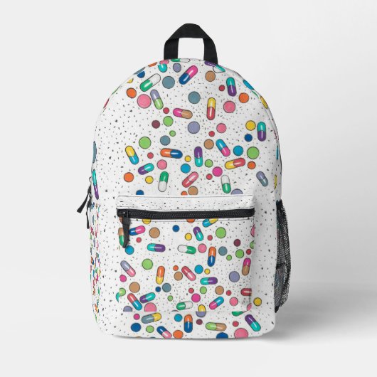 Pillen oval bedruckter rucksack (Vorderseite)