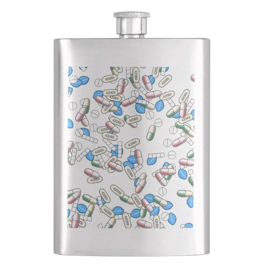 Pillen-Sprinkles-Muster Flachmann (Vorderseite)