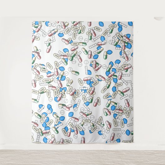 Pillen-Sprinkles-Muster Wandteppich (Vorderseite)