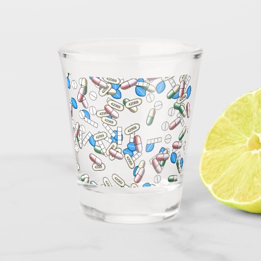 Pillen Streumuster Schnapsglas (Vorderseite)