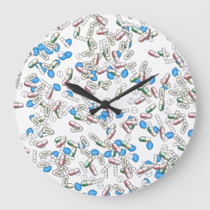 Pillenbestreumuster Große Wanduhr