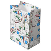Pillenbestreumuster Mittlere Geschenktüte (Vorderseite Schrägansicht)