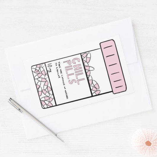 Pillenkleber Rechteckiger Aufkleber (Umschlag)