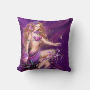 Pillow 16" x 16" Fantasy Beauty, Frau in Blume Kissen