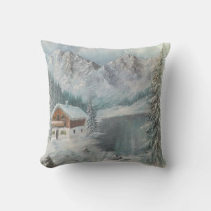 Pillow Ann Hayes Malerei Bayerischer Schneetraum Kissen