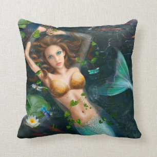 Pillow Beautiful Fantasy Meerjungfrau im See Kissen