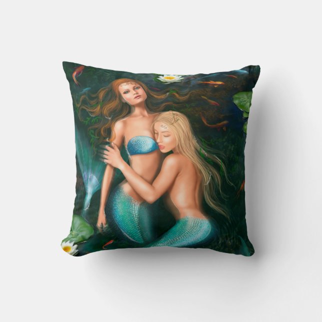 Pillow Beautiful Fantasy Prinzessin mermaids Kissen (Vorderseite)