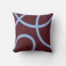 Pillow – Blue Lines on Burgundy Kissen