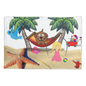 Pillow Case Beach Hund Starfish Sand Kissenbezug (Rückseite)