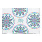 Pillow Case Blue Elephant Mandala Kissenbezug (Vorderseite)