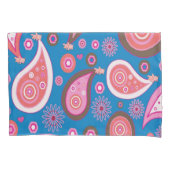 Pillow Case Blue Pink Paisley Kissenbezug (Vorderseite)