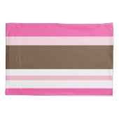Pillow Case Brown & Pink Stripe Kissenbezug (Rückseite)