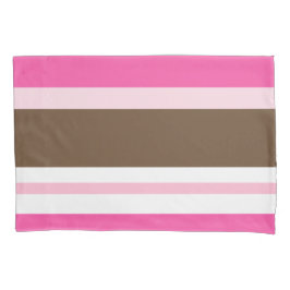 Pillow Case Brown & Pink Stripe Kissenbezug