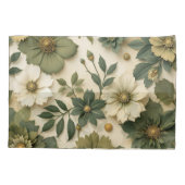 Pillow case green flowers pattern kissenbezug (Rückseite-Links)