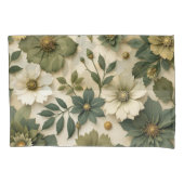 Pillow case green flowers pattern  kissenbezug (Vorderseite-Links)