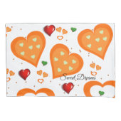 Pillow Case Orange Hearts Kissenbezug (Vorderseite)