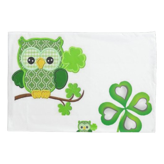 Pillow Case St. Patrick's Day Owl Kissenbezug (Rückseite)