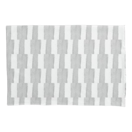 Pillow Case Stripe White and Grey Kissenbezug (Vorderseite)