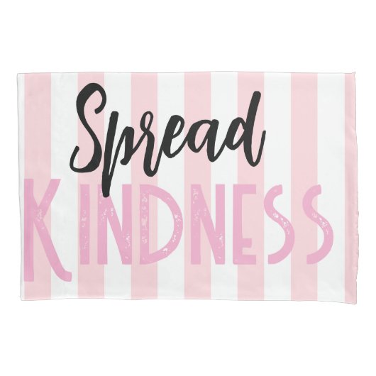 Pillow Case Stripe White and Pink Spread Kindness Kissenbezug (Vorderseite)