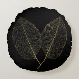 Pillow Chic Golden Foliage Noir Accent Decor Rundes Kissen