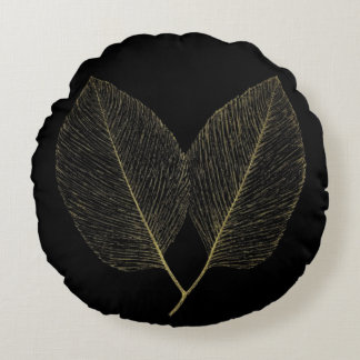 Pillow Chic Golden Foliage Noir Accent Decor Rundes Kissen