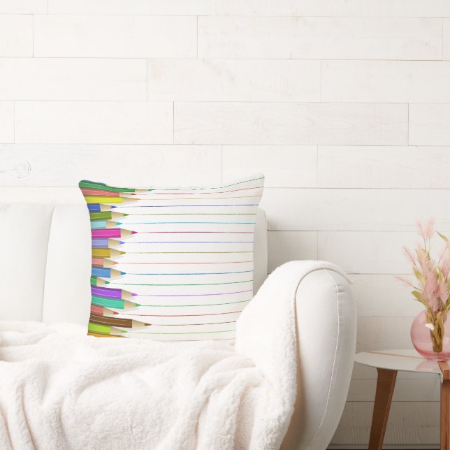 Pillow - Farbige Bleistiftlinien Kissen (Liege)