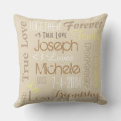 Pillow Forever Love Personalisierte Namen und Datu Kissen (Rückseite)