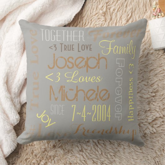 Pillow Forever Love Personalisierte Namen und Datu Kissen (Decke)