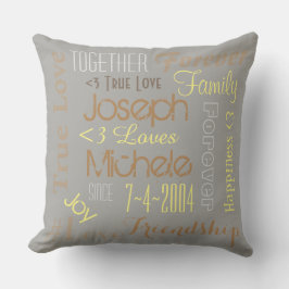 Pillow Forever Love Personalisierte Namen und Datu Kissen