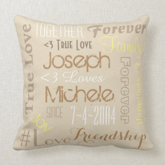 Pillow Forever Love Personalisierte Namen und Datu Kissen