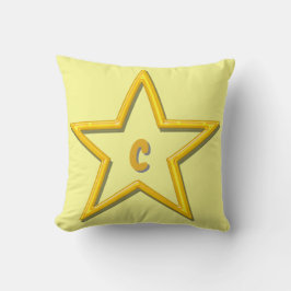 Pillow - Gold Star mit Initial Kissen