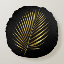 Pillow Golden Palm Frond Exotic Luxe Cushion