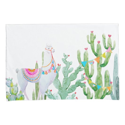 Pillow Hüllen Boho Llama Bohemisch Cacti Wüstenstr Kissenbezug (Vorderseite-Rechts)