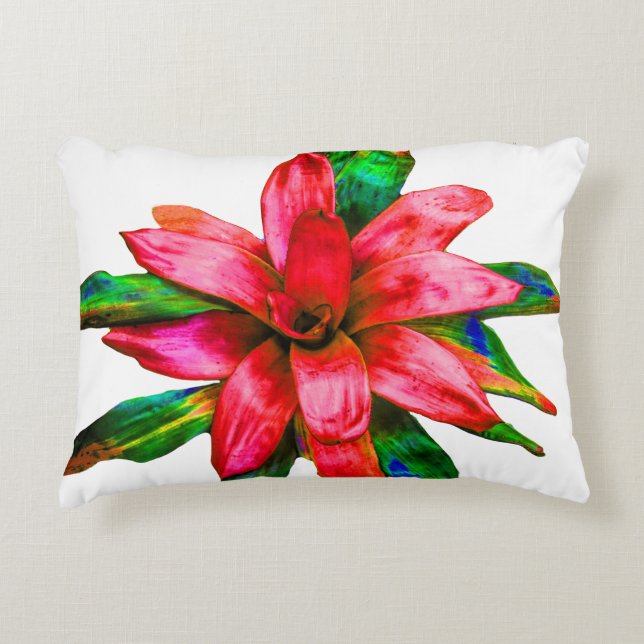 Pillow mit Red Bromeliad Dekokissen (Vorderseite)