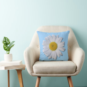 Pillow - New Daisy on Blue/Basketweave Kissen