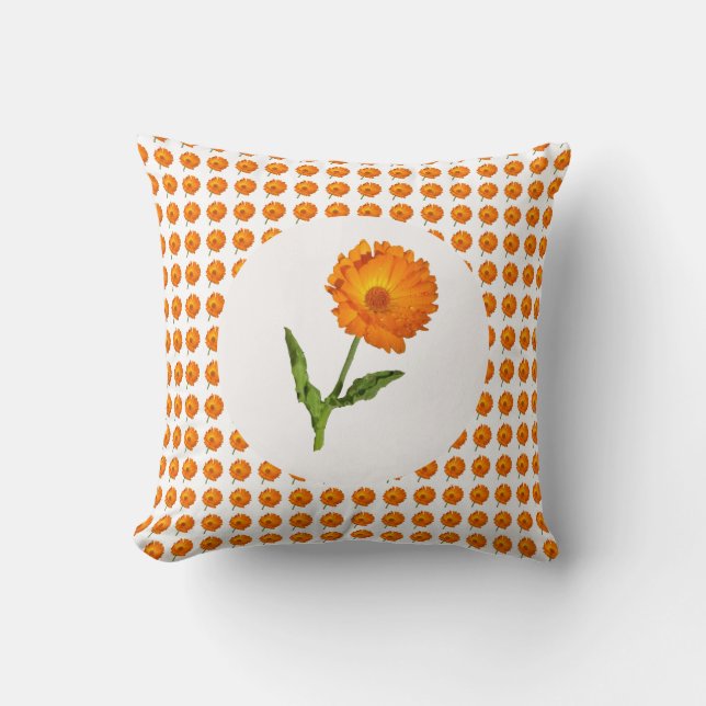 Pillow - Orange Calendula Blossom Kissen (Vorderseite)