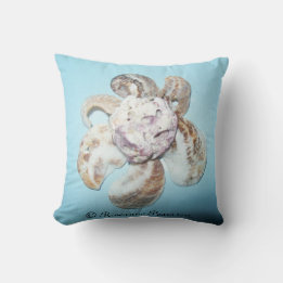 Pillow (ShellFlowerOnBlue) RFPMDesign ©️ 2012 Kissen