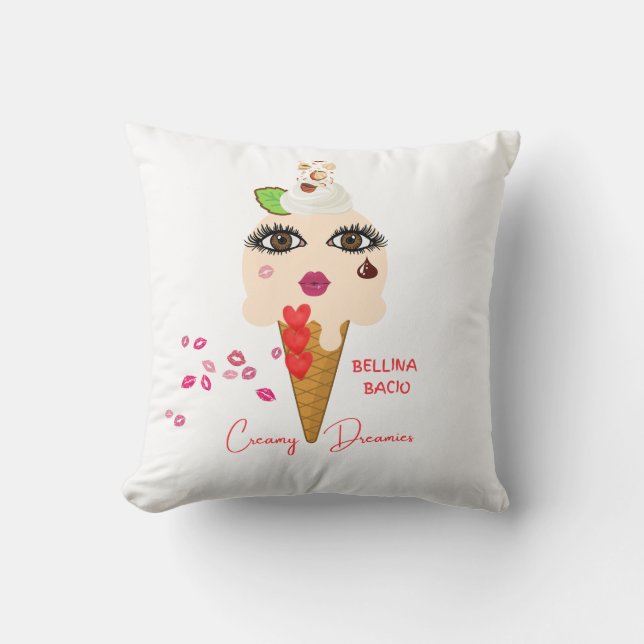 Pillow square Bellina Bacio Creamy Dreamies Kissen (Vorderseite)