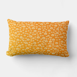 pillow, white bloom in orange lendenkissen