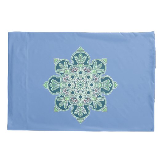 PillowCase, grüner Medallions-Kissenfall Kissenbezug (Rückseite)